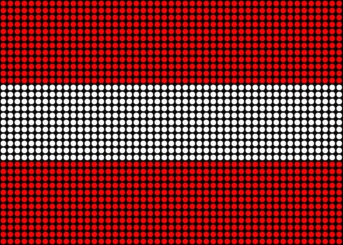 Illustration of a Austria flag made of dots