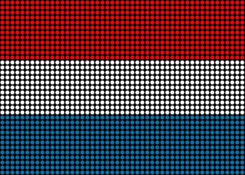 Abstract flag of Luxembourg made of dots