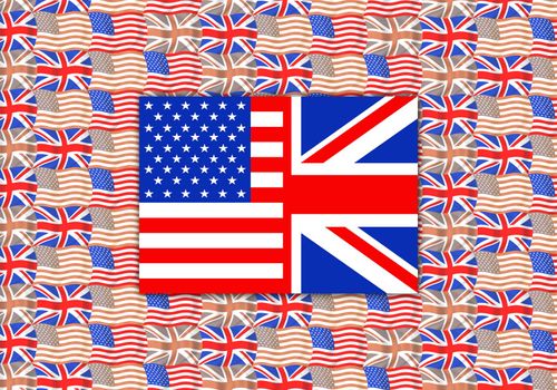 Illustration of American and UK flags combined