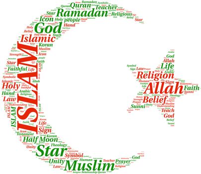 Islam symbol tagcloud illustration