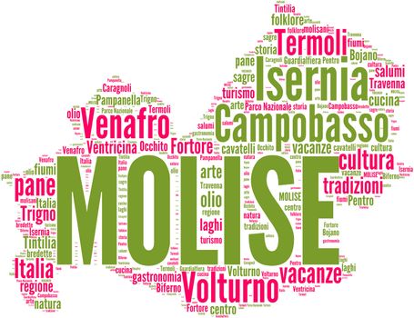 Italy regions word cloud illustration - part of a set