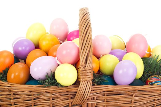 Easter eggs in a basket