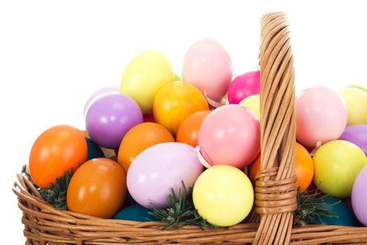 Easter eggs in a basket