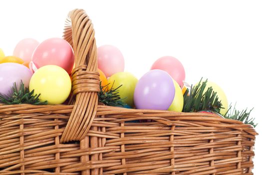 Easter eggs in a basket
