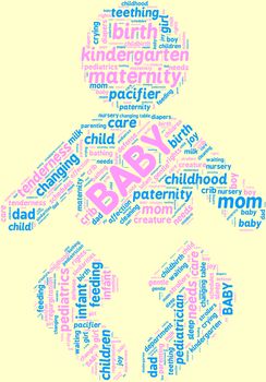 Newborn baby tag cloud illustration