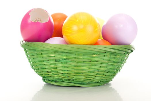 Easter eggs in a basket