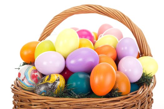 Easter eggs in a basket