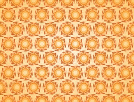 abstract orange jagged sun regularly spaced background