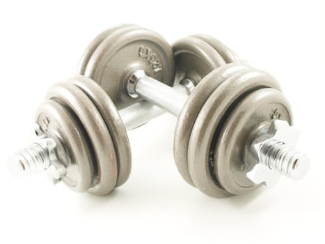 Dumbbells isolated towards white