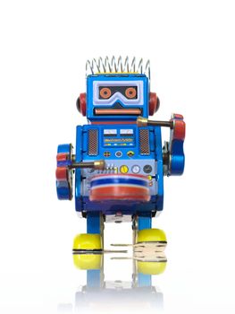 A robot isolated against a white background