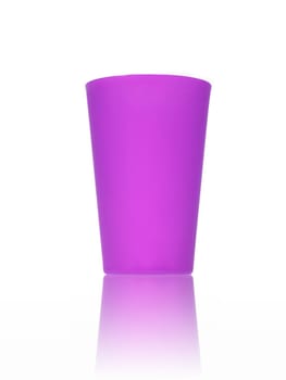 Plastic drinking cups isolated against a white background