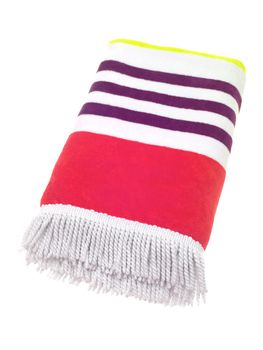 A beach towel isolated against a white background