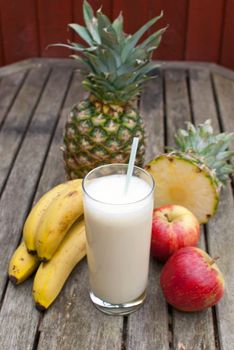 healthy juice made of freshly juiced fruits and vegetables