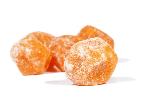 Dried orange mandarine isolated on white