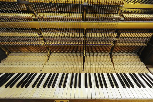 A view inside a piano