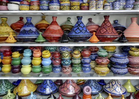 Products for Arab tourists on a stand of the souk