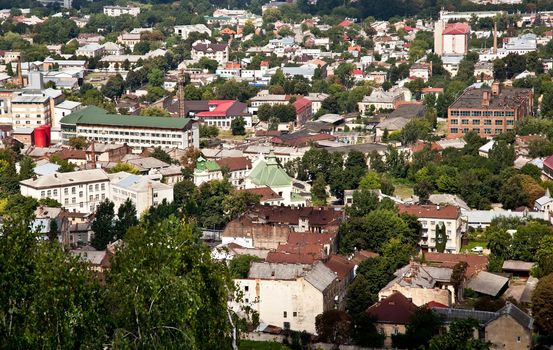 City of Lvov aerial view in summer in Ukraine