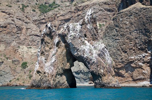 Golden Gate Rock in black sea in Crimea in Ukraine