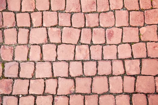 Brick red paving stone tile pattern