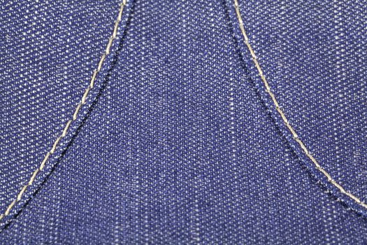 Dark blue jeans fabric texture with round stitch