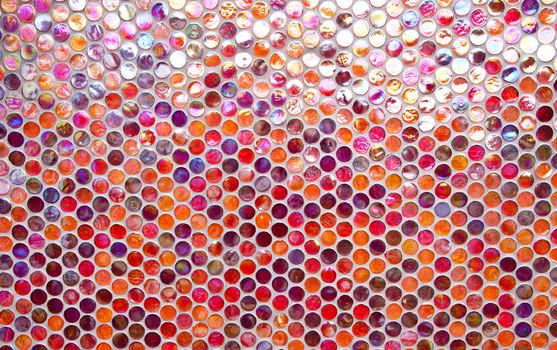 Glass round glossy multucolor mosaic pattern