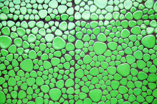 Green defferent shape mosaic tiles background