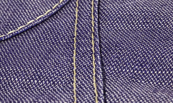 Jeans textile background with close view on seams