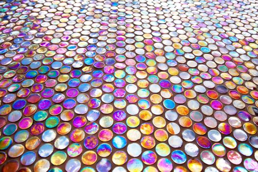 Round nacreous purple glass mosaic tile pattern