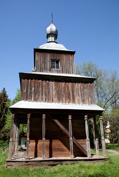 Obsolete wooden church in summer