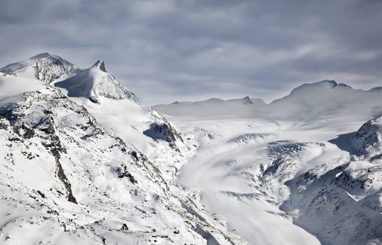 Slope full of snow on Matterhorn peak