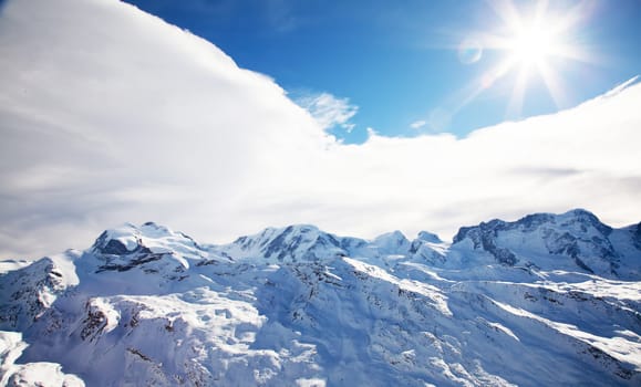 Beautiful Swiss winter landscape