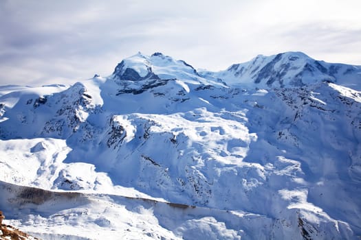 Beautiful Swiss winter landscape in Zermatt