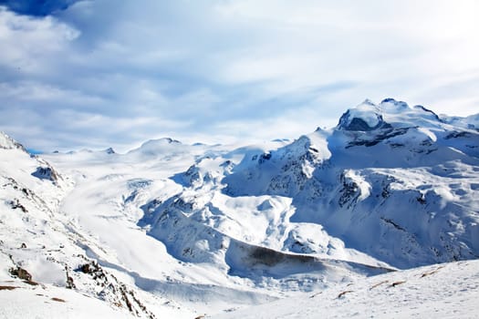 Winter snow landscape in Switzerland