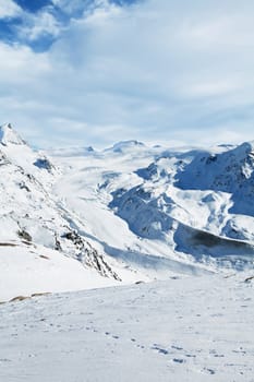 Zermatt snow landscape in Switzerland