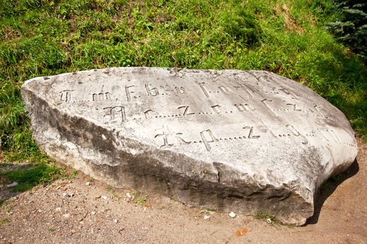 Medieval stone with letters