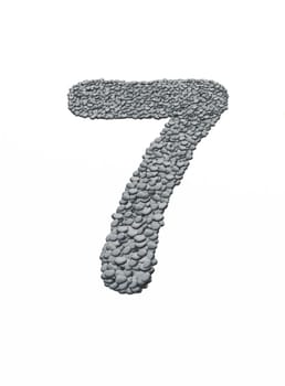 alphabet, number 7 with stone background