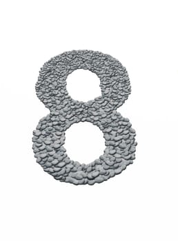alphabet, number 8 with stone background