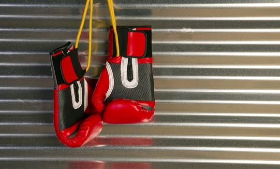 Boxing gear stored unused in the gym