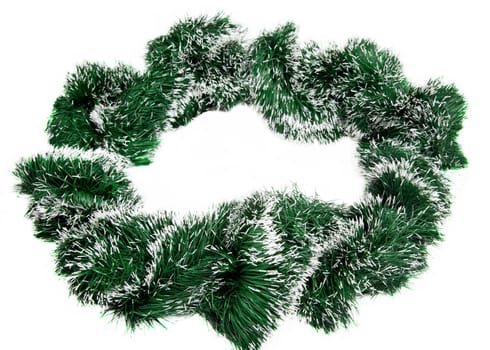 Green Christmas tinsel wreath