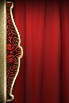 gold on red velvet curtain