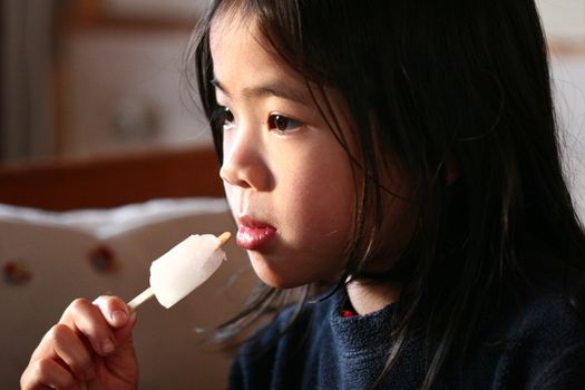  close up of child eating