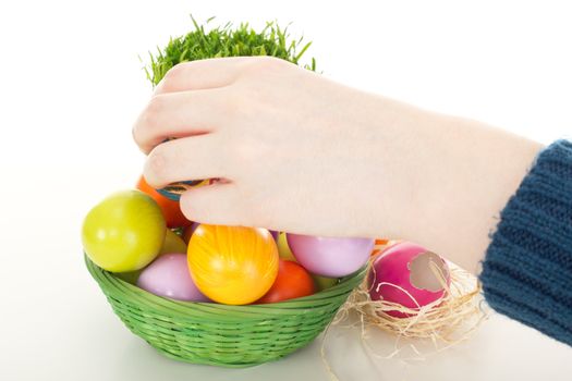 Easter eggs in a basket