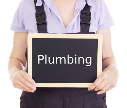 Craftsperson with blackboard: pumbling