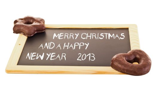 Gingerbreads on blackboard