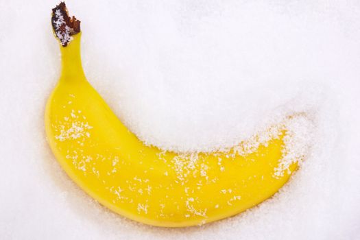 Banana in snow