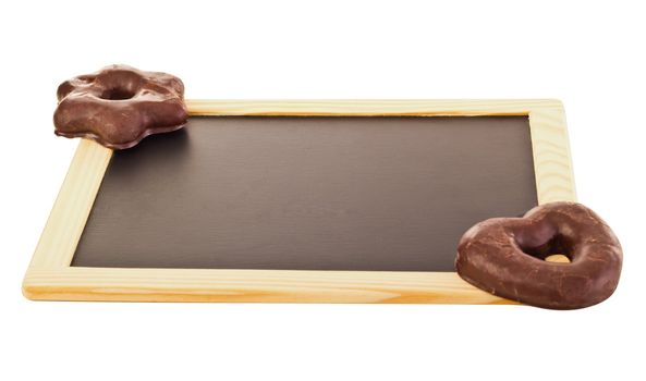 Gingerbreads on blackboard