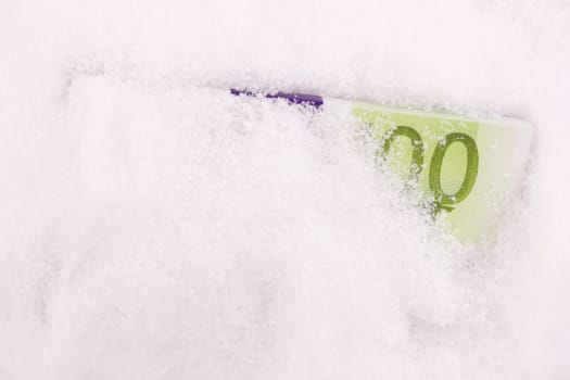 Some money in snow