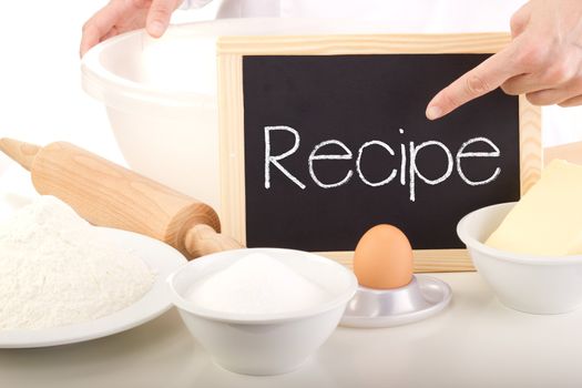 Blackboard showing: recipe