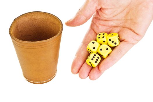 Hand with some dice
