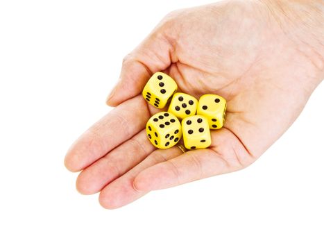 Hand with some dice